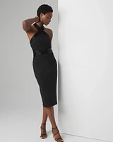 Embellished Halter Midi Dress