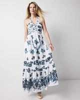 Petite Strappy Floral Halter Maxi Dress