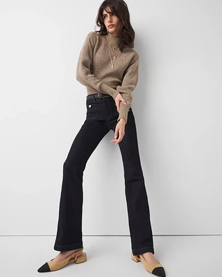 Petite High-Rise Patch Pocket Bootcut Jeans