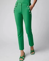 WHBM® Jolie Button Straight Lightweight Comfort Stretch Pant