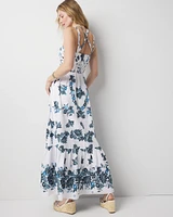Petite Strappy Floral Halter Maxi Dress