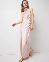 Satin Halter Midi Dress
