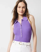 Petite Henley Sweater Tank Top