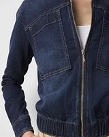 Petite Denim Bomber Jacket