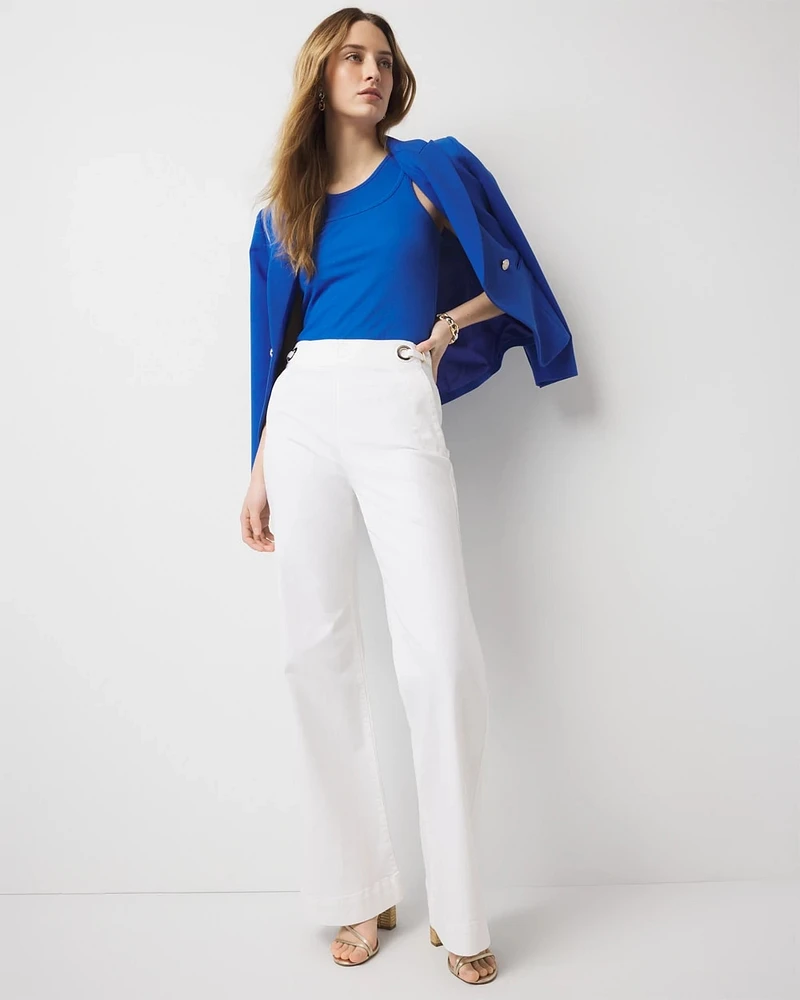 Extra High-Rise Novelty Waist Wide Leg Jean