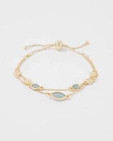 Blue Stone Chain Bracelet