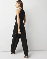 Petite Wide Leg Utility Jumpsuit