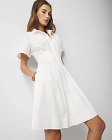 Petite Poplin Corset Shirt Dress