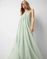 Petite Strapless Drape Gown