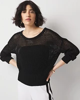 Pointelle Open Stitch Pullover