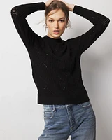Petite Mock Neck Pointelle Sweater