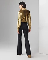 High-Rise Sculpt Skinny Flare Ankle-Slit Jeans