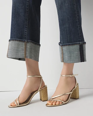 Gold Raffia Sandal