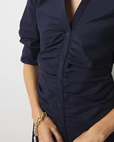 Ruched Shirt Dress
