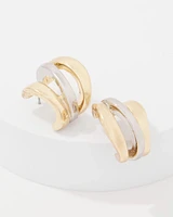 Silver + Gold Sculptural Hoop Earrings