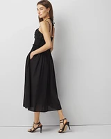 Cotton Poplin Halter Midi Dress