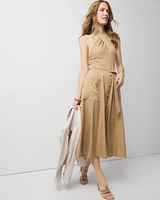 Halter Trench Midi Dress