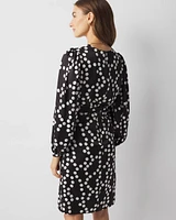 Polka Dot Faux Wrap Dress
