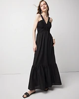 Strappy Halter Maxi Dress