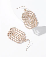 Art Deco Goldtone Pavé Drop Earrings