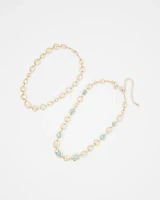 Turquoise + Gold Multistrand Necklace