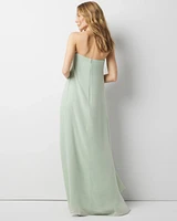 Petite Strapless Drape Gown