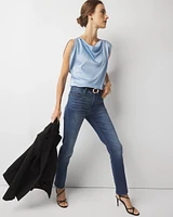 Satin Petal Sleeve Blouse
