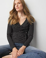 Ruched Button Trimmed Top