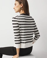 Textured Striped Sweater Cardigan