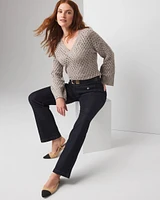High-Rise Patch Pocket Bootcut Jeans