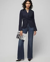 Petite Long Sleeve Twist Poplin Shirt