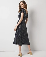 Metallic Clip Midi Slip Dress