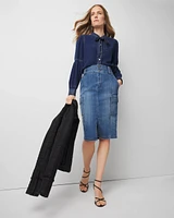 Denim Cargo Skirt