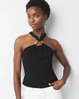 Ring Halter Sweater Top