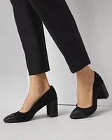Black Crystal Embellished Pumps