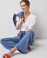 WHBM FORME™ Ribbed Stretch Henley Top