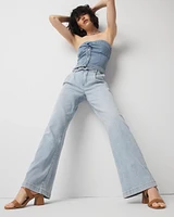 Petite High-Rise Pleated Trouser Jean