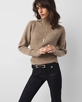 Mock Neck Cable Ribbed Sweater