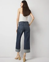 High-Rise Cuffed Wide Leg Cropped Jean