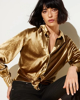Long Sleeve Velvet Shirt
