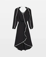 Petite Contrast Ruffle Midi Dress