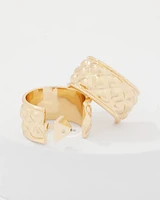 Quilted Gold Hoop Earrings