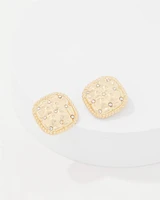 Quilted Pavé Stud Earrings