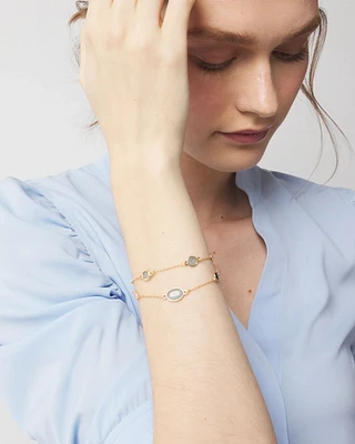 Blue Stone Chain Bracelet