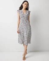 Petite Ruched Midi Dress