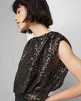 Sequin Ruched Midi Dress