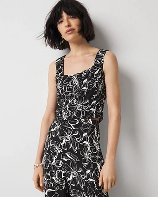 Black & White Floral Corset Top