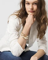 Gold + Pearl Multiple Strand Bracelet