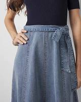 Sweater + Denim Midi Dress