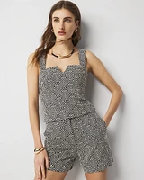 Geometric Embroidered Top